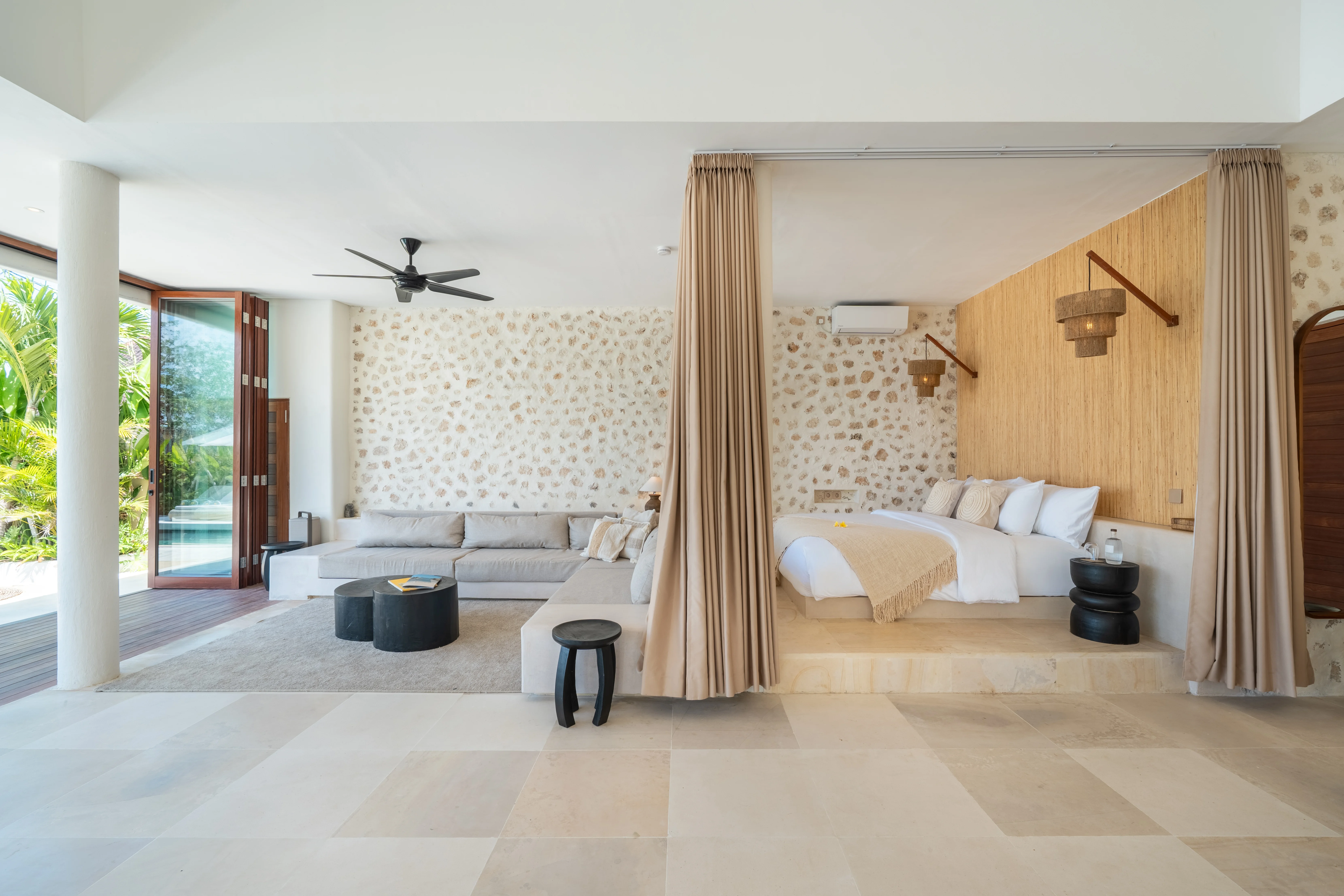 Spacious master suite with a sitting area