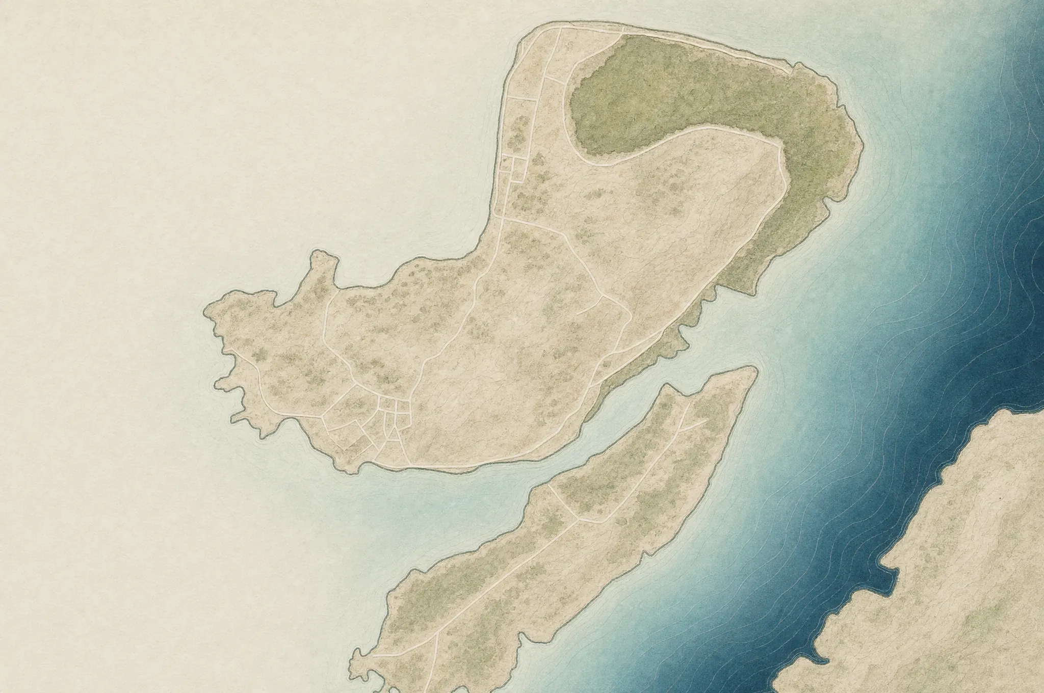 Editorial illustrated map of Nusa Lembongan and Nusa Ceningan, with the location of Villa Kingfisher